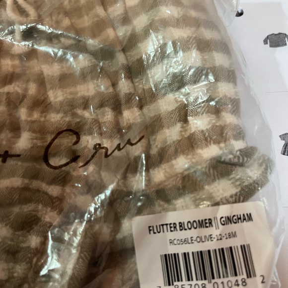 Rylee + Cru Tan and Cream baby Kids flutter bloomer gingham - Picture 4 of 6